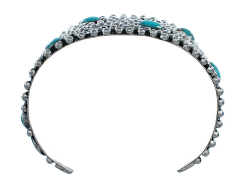 Turquoise Genuine Sterling Silver Southwest Cuff Bracelet FX27239