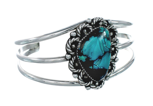 Genuine Navajo Turquoise Sterling Silver Cuff Bracelet TX10106