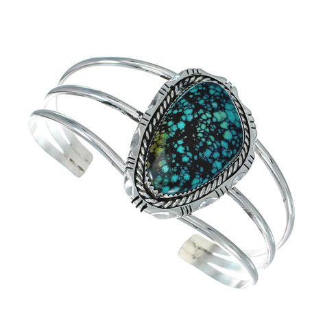 Native American Navajo Turquoise Sterling Silver Cuff Bracelet TX10110