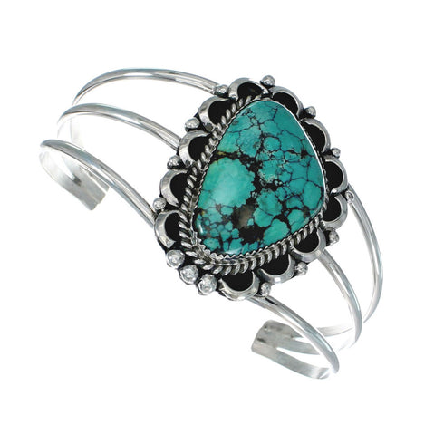Native American Turquoise Sterling Silver Navajo Cuff Bracelet TX10111