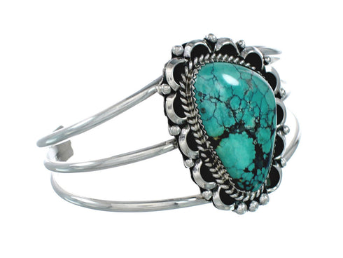 Native American Turquoise Sterling Silver Navajo Cuff Bracelet TX10111