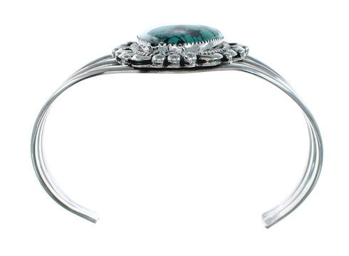 Native American Turquoise Sterling Silver Navajo Cuff Bracelet TX10111
