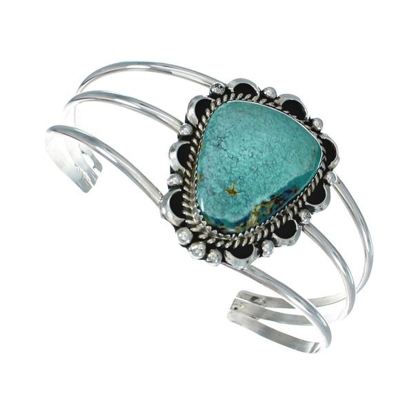 Native American Turquoise Sterling Silver Navajo Cuff Bracelet TX10112