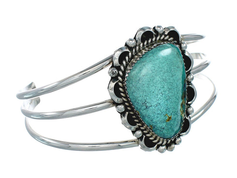 Native American Turquoise Sterling Silver Navajo Cuff Bracelet TX10112