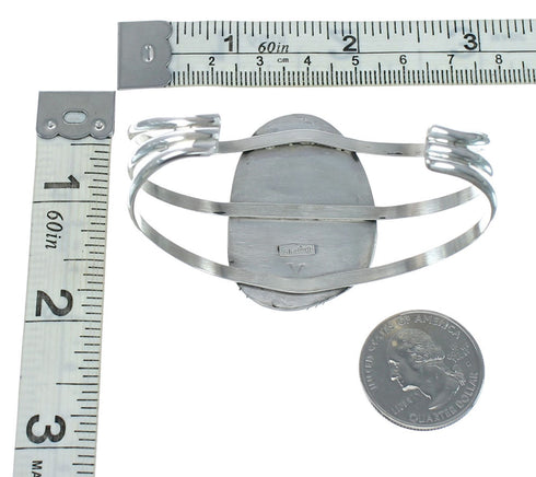 Genuine Native American Turquoise Sterling Silver Navajo Cuff Bracelet TX10113