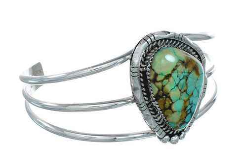 Genuine Native American Turquoise Sterling Silver Navajo Cuff Bracelet TX10114