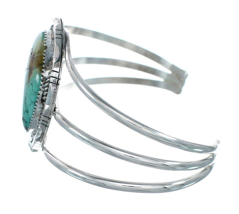 Genuine Native American Turquoise Sterling Silver Navajo Cuff Bracelet TX10114
