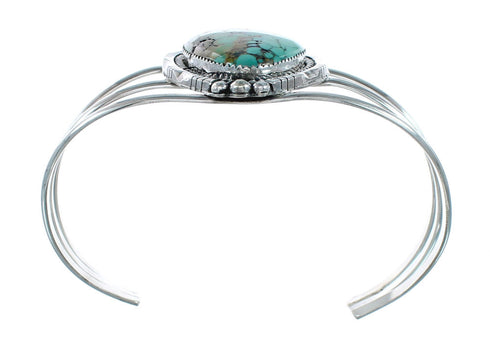 Genuine Native American Turquoise Sterling Silver Navajo Cuff Bracelet TX10114