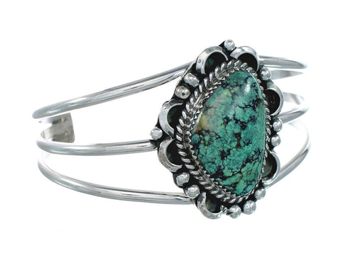 Genuine Native American Turquoise Sterling Silver Navajo Cuff Bracelet TX10115