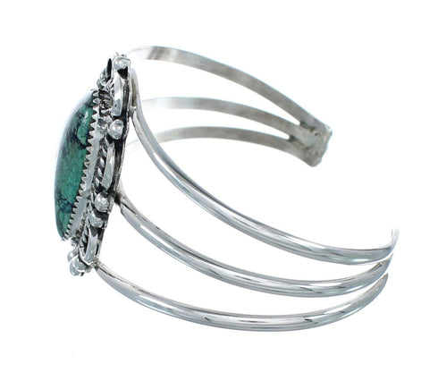 Genuine Native American Turquoise Sterling Silver Navajo Cuff Bracelet TX10115