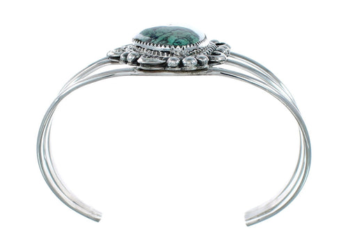 Genuine Native American Turquoise Sterling Silver Navajo Cuff Bracelet TX10115
