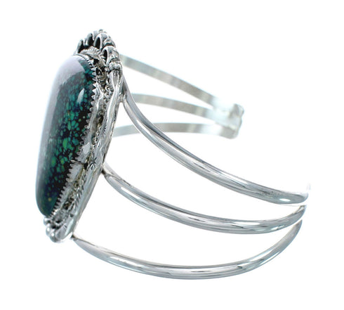 Genuine Native American Turquoise Sterling Silver Navajo Cuff Bracelet TX10116