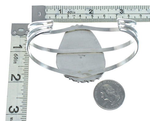 Genuine Native American Turquoise Sterling Silver Navajo Cuff Bracelet TX10116