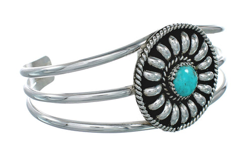 Sterling Silver Navajo Turquoise Cuff Bracelet TX10118