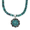 Genuine Navajo Turquoise And Silver Pendant Necklace Set TX10005