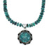 Genuine Navajo Turquoise And Silver Pendant Necklace Set TX10005