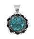 Genuine Navajo Turquoise And Silver Pendant Necklace Set TX10005