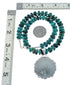Genuine Navajo Turquoise And Silver Pendant Necklace Set TX10005