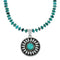 Genuine Navajo Turquoise And Silver Pendant Necklace Set TX10006