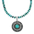 Genuine Navajo Turquoise And Silver Pendant Necklace Set TX10006