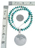 Genuine Navajo Turquoise And Silver Pendant Necklace Set TX10006