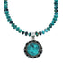 Genuine Navajo Turquoise And Silver Pendant Necklace Set TX10007