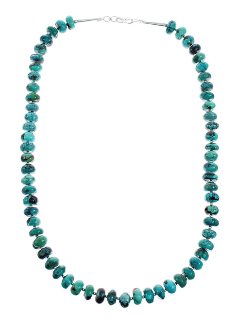 Genuine Navajo Turquoise And Silver Pendant Necklace Set TX10007