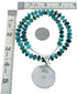 Genuine Navajo Turquoise And Silver Pendant Necklace Set TX10007