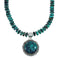 Native American Navajo Turquoise And Silver Pendant Necklace Set TX10008