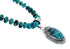 Native American Navajo Turquoise And Silver Pendant Necklace Set TX10009