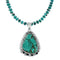 Native American Navajo Turquoise And Silver Pendant Necklace Set TX10010