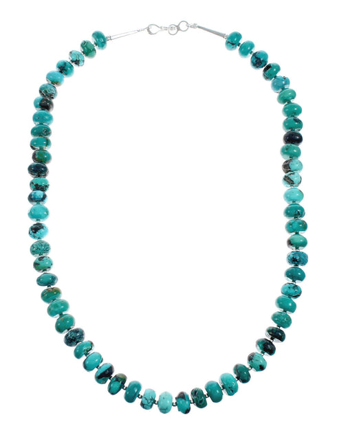 Native American Navajo Turquoise And Silver Pendant Necklace Set TX10012