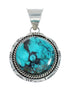 Native American Navajo Turquoise And Silver Pendant Necklace Set TX10012