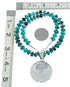 Native American Navajo Turquoise And Silver Pendant Necklace Set TX10012