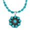 Native American Navajo Turquoise And Silver Pendant Necklace Set TX10013
