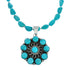 Native American Navajo Turquoise And Silver Pendant Necklace Set TX10013