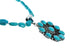 Native American Navajo Turquoise And Silver Pendant Necklace Set TX10013