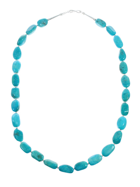 Native American Navajo Turquoise And Silver Pendant Necklace Set TX10014