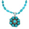 Native American Navajo Turquoise And Silver Pendant Necklace Set TX10015