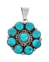 Native American Navajo Turquoise And Silver Pendant Necklace Set TX10015