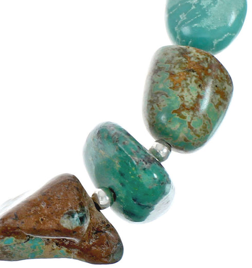 Turquoise Genuine Sterling Silver Southwest Bead Necklace TX10001
