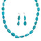 Genuine Sterling Silver Turquoise Bead Necklace Earring Set TX10002