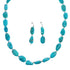 Genuine Sterling Silver Turquoise Bead Necklace Earring Set TX10002