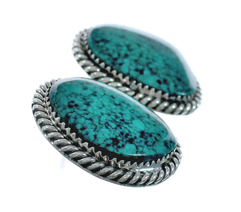 Native American Navajo Turquoise Sterling Silver Post Earrings TX10029