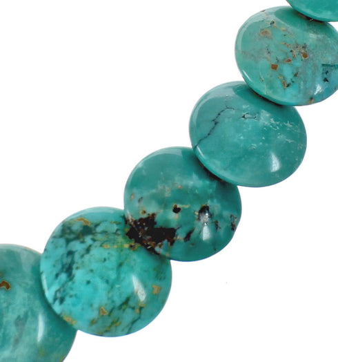 Genuine Sterling Silver Turquoise Bead Necklace Earring Set TX10127