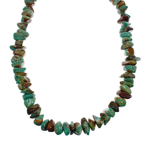 Turquoise Genuine Sterling Silver Southwest Bead Necklace TX10128