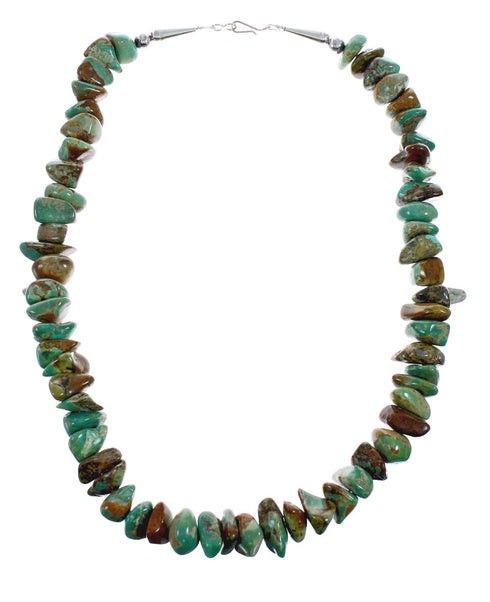 Turquoise Genuine Sterling Silver Southwest Bead Necklace TX10128