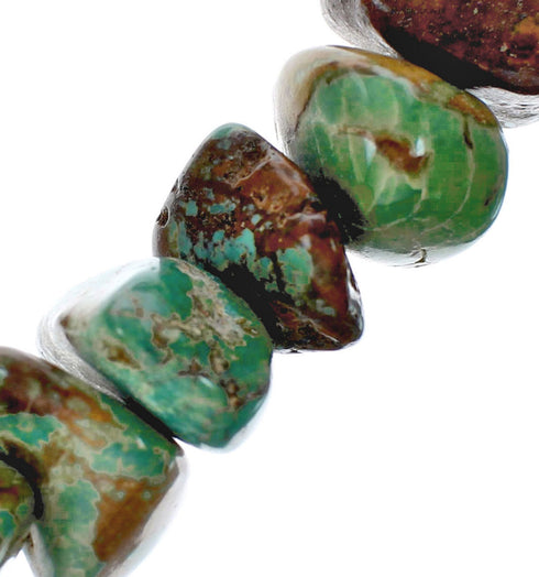 Turquoise Genuine Sterling Silver Southwest Bead Necklace TX10128