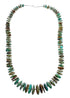 Southwestern Turquoise Genuine Sterling Silver Bead Necklace X10129