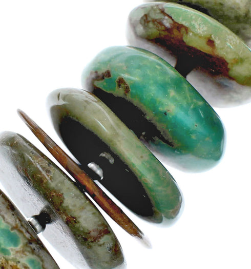 Southwestern Turquoise Genuine Sterling Silver Bead Necklace X10129